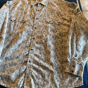 SOLD Larry Mahan Cowboy Collection Shirt Men 4XL Paisley Western Pearl Snap